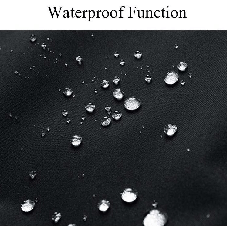 Close-up of water droplets on waterproof fabric showcasing raincoat's water-repellent technology for ultimate protection.